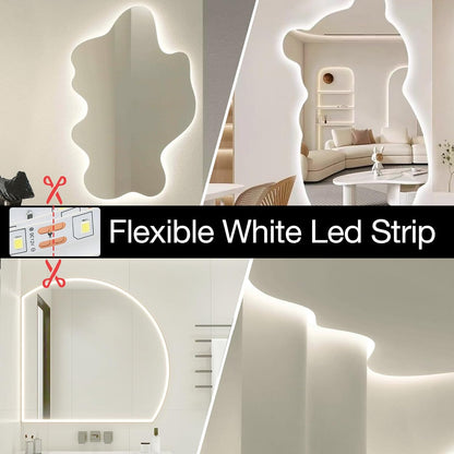 20FT White LED Strip Lights with Motion Sensor, 6500K Daylight Motion Sensing Dimmable 12V 360 LEDs Flexible Cuttable Tape Lights for Bedroom Kitchen Cabinet Ceiling Lighting