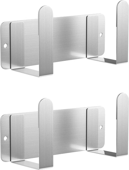 Stainless Steel Wall Mounted Cutting Board Holder Punch-Free Adhesive Multifunctional Kitchen Organizer Pot Lid Storage Rack 7" x 2.3" x 1.8" White
