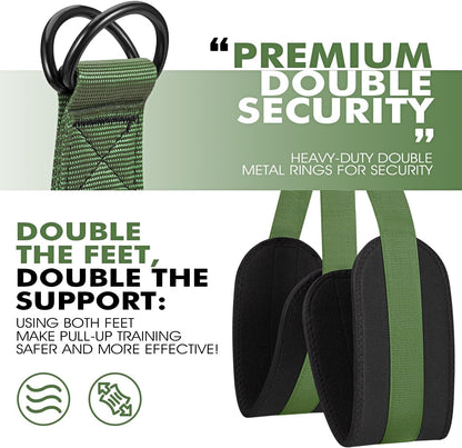 HPYGN Two Foots Pull Up Assistance Bands, Heavy Duty Resistance Band for Pull Up Bar, Adjustable Weight/Size with Fabric Feet/Knee Rest, Bands for Pull Up Assist for Strength Training, Pull Up