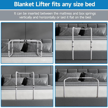 Blanket Lifter for Feet, Sheet Riser Height Adjustable Relieve Pressure Foot Tent Blanket Support Holder for Surgery Recovery with 4 Clips, Adjustable Blanket Support Holder