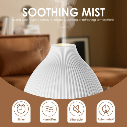 SALKING Essential Oil Diffuser, 100ml Aromatherapy Diffusers with Adjustable Mist Mode Timer Setting, Ultrasonic Diffusers for Essential Oils, Warm White Lights, 7 LED Colors, for Office Home
