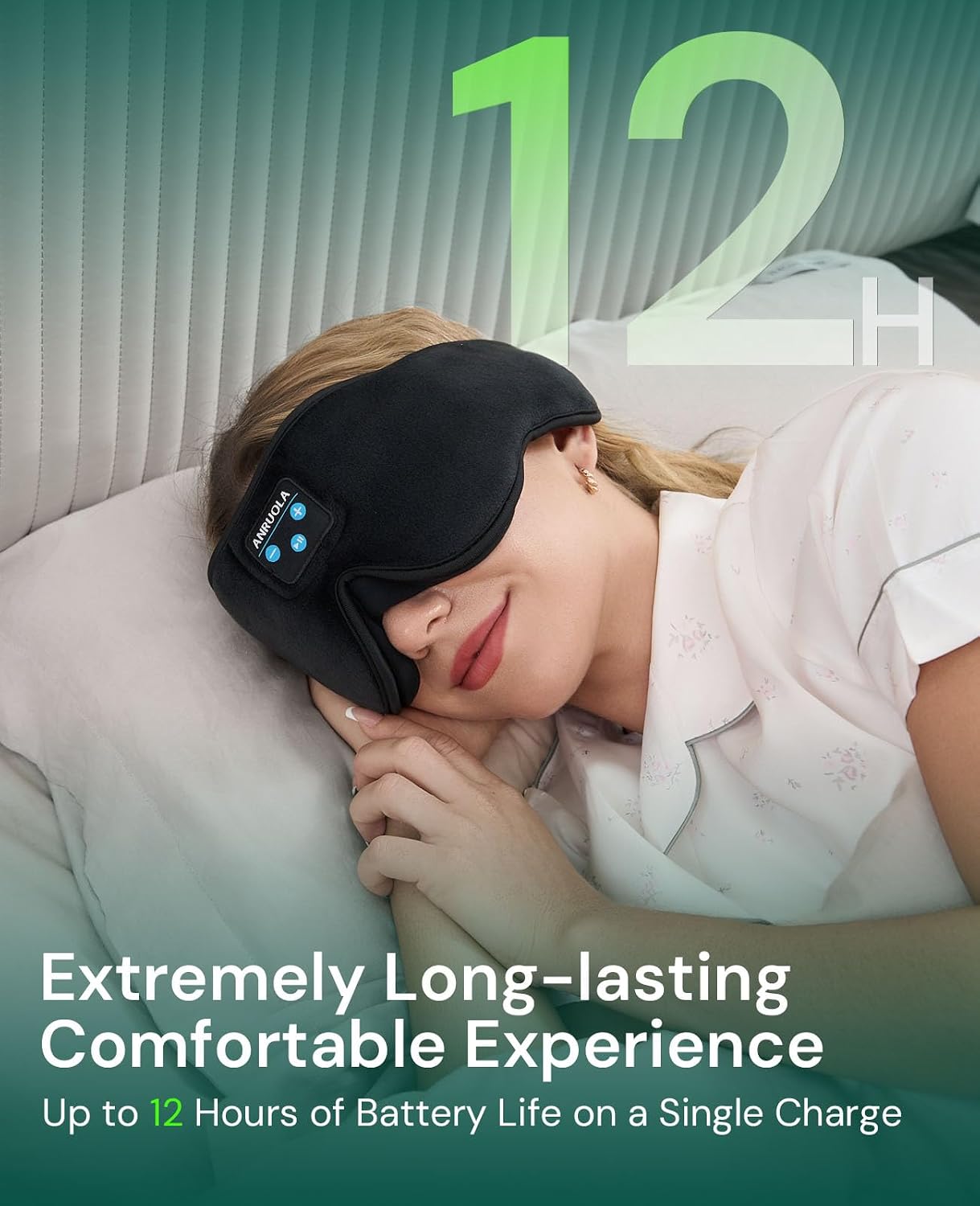 3D Sleep Mask with Bluetooth Headphones, Wireless Sleep Headphones for Side Sleepers, Noise Cancelling Eye Mask for Nap, Soft Sleeping Mask for Women Men, Blackout Sleep Mask with Built-in Speakers