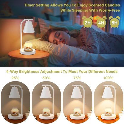 Brown Candle Warmer Lamp with Timer-Electric Candle Light for Bedroom Decor, Aromatherapy at Home | Gifts for Men | Home Gift Ideas