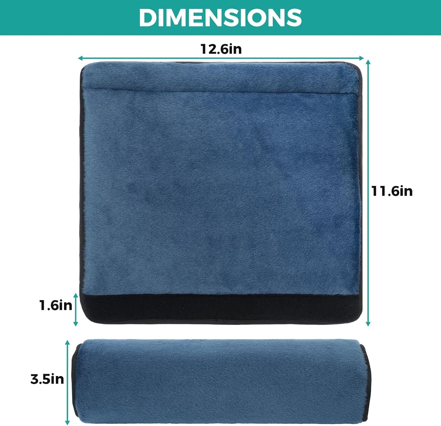 lefeke 2 Pack Wheelchair armrest Pads - Soft Velvet Foam armrest Covers for wheelchairs, Office Chairs and armchairs, etc., Effectively relieves arm Pressure and Prevents Soreness (Blue)