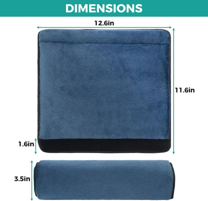 lefeke 2 Pack Wheelchair armrest Pads - Soft Velvet Foam armrest Covers for wheelchairs, Office Chairs and armchairs, etc., Effectively relieves arm Pressure and Prevents Soreness (Blue)