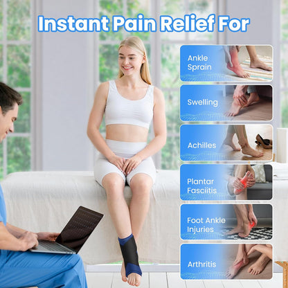 ONLYCARE Ankle Ice Pack Wrap for Swelling, Upgraded Gel Ice Pack Reusable, Hot Cold Therapy, Cold Pack for Sprained Ankle Injuries, Achilles Tendonitis, Plantar Fasciitis