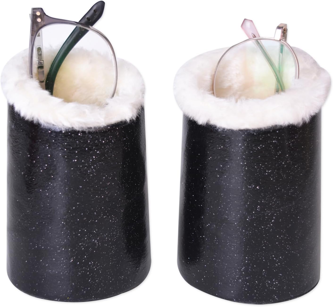 Baitaihem 2 Pack Plush Lined Eyeglasses Holder Stand Protective Glasses Holder For Desks Or Nightstands