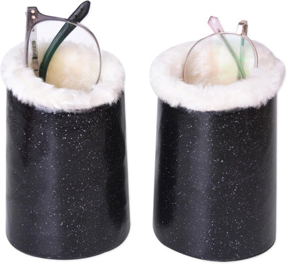 Baitaihem 2 Pack Plush Lined Eyeglasses Holder Stand Protective Glasses Holder For Desks Or Nightstands