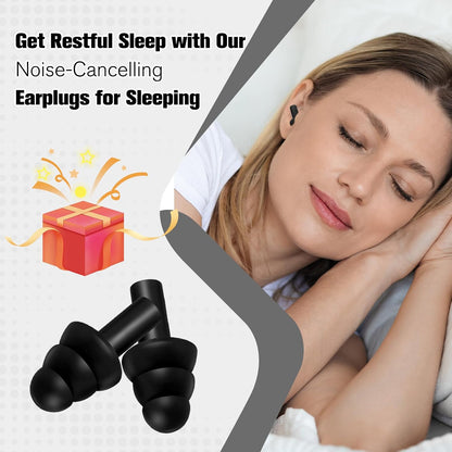 TrelaCo 200 Pairs Ear Plugs Bulk, Reusable Silicone Ear Plugs, Black