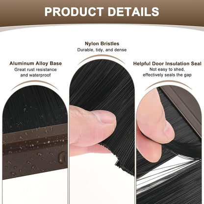 M METERXITY 2-Pack Door Brush Bottom Sweep, 39" L x 2.6" W H-Shape Aluminum Alloy Base with 1.6" Nylon Brush for Industrial/Home/Garage Door Seal, Strong Adhesive Weather Stripping Kit[Silver]