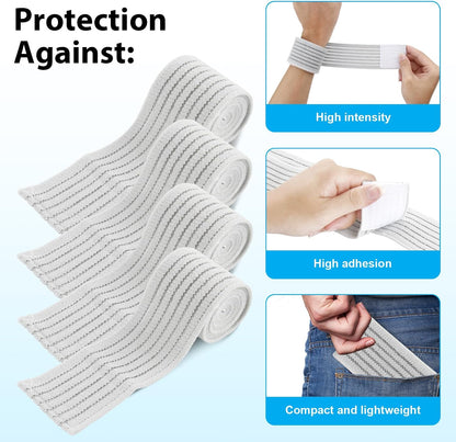 4Pack Elastic Ice Pack Straps,35.5" x 2" Reusable Fastening Bands | Soft and Comfortable, Adjustable Extension Straps,Cold and Hot Therapy,Ideal for Elbow,Thigh,Calf,Waist,Knee,Ankle,Shoulder