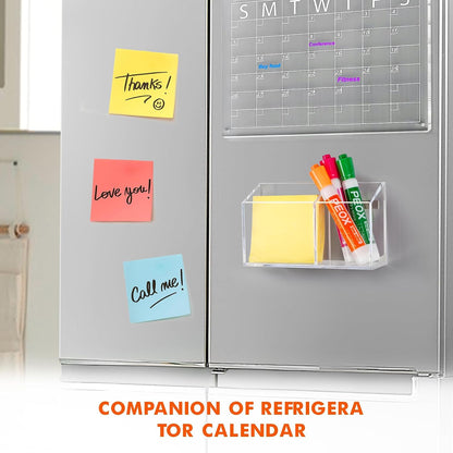 BEYGORM Magnetic Dry Erase Marker Holder for Whiteboard & Refrigerator | Non-slip Acrylic Pen Holder for Classroom, Fridge Magnet, Locker Organizer Accessories, Teacher & School Supplies(Black)