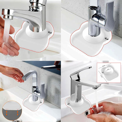 Silicone Faucet Mat for Kitchen Tap Compact Sink Splash Guard Protectors Behind Draining,Grey 2PCS