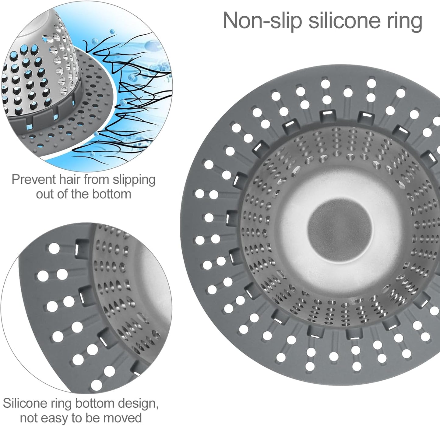 LEKEYE Drain Hair Catcher/Bathtub Drain Cover/Drain Protector for Pop-Up & Regular Drains(Patented Product)