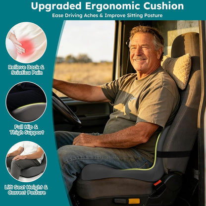 Ergonomic L-Shaped Memory Foam Seat Cushion & Lumbar Support