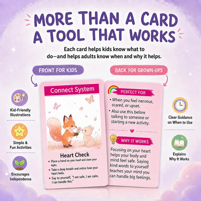 Somatic Therapy Cards for Kids, 52 Emotional Regulation Exercises Mindfulness, Calm, Focus & Coping Skills Therapy Tools for Home, School, Calm Down Corner Ages 5-12