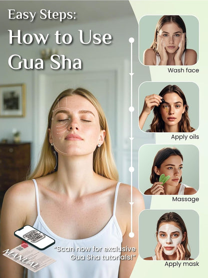 Rena Chris Gua Sha Facial Tools, Stainless Steel Guasha Tool for Acupuncture, Manual Massage Tool for Jawline Sculpting and Puffiness Reducing, Gua Sha Facial Massage Tool, Skin-Care Gift (Silver) | Face Massage Tool for Jawline Sculpting, Puffiness