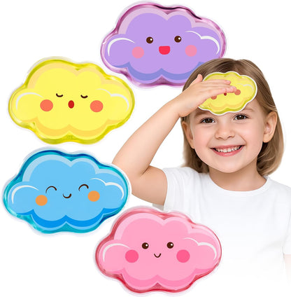 Hilph Kids Ice Packs for Boo Boos, 4 Gel Ice Packs for Injuries Reusable | Cute Soft Gel Cooling Pad, Small Cold Pack for Toddler Baby Childs, Hot Cold Compress for Pain Relief Bumps Bruises Toothache