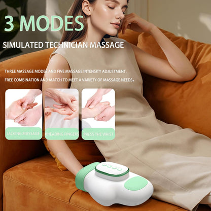 Neck and Shoulder Massager,Portable Shiatsu Back Massage Hand-Shaped Deep Tissue 4D Kneading Massager with Heat for Pain Relief and Muscle Relax,Gifts for Women Men,(Green)