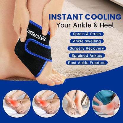 Ankle Ice Pack Wrap for Swelling Foot Heel Pain Relief Reusable Gel-1Pack