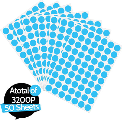 3500 Pieces Dot Stickers, 3/4 inch Color Coding Labels, 10 Color Circle Price Stickers for Office Classroom Student