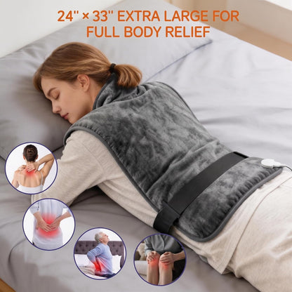 Wearable Heating Pad for Back Neck and Shoulders, Heating Wrap for Pain Relief, Gifts for Mom Grandma Women, Birthday Gifts for Women Men, Gifts for Women, Mothers Day Gifts