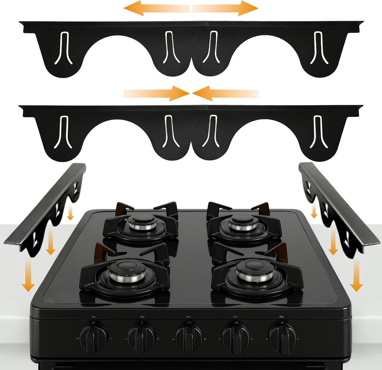 Linda’s Essentials Stainless Steel Stove Gap Covers (2 Pack) Adjustable Length 13.8" to 27.5" Stove Gap Covers Stainless Steel, Steel Adjustable Stove Gap Covers, Counter, Oven & Stove Gap Filler
