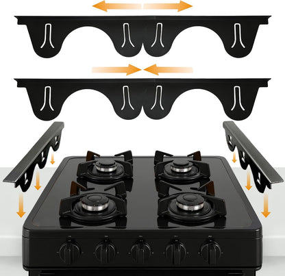 Linda’s Essentials Stainless Steel Stove Gap Covers (2 Pack) Adjustable Length 13.8" to 27.5" Stove Gap Covers Stainless Steel, Steel Adjustable Stove Gap Covers, Counter, Oven & Stove Gap Filler