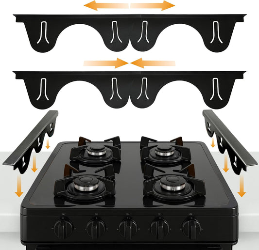 Linda’s Essentials Stainless Steel Stove Gap Covers (2 Pack) Adjustable Length 13.8" to 27.5" Stove Gap Covers Stainless Steel, Steel Adjustable Stove Gap Covers, Counter, Oven & Stove Gap Filler