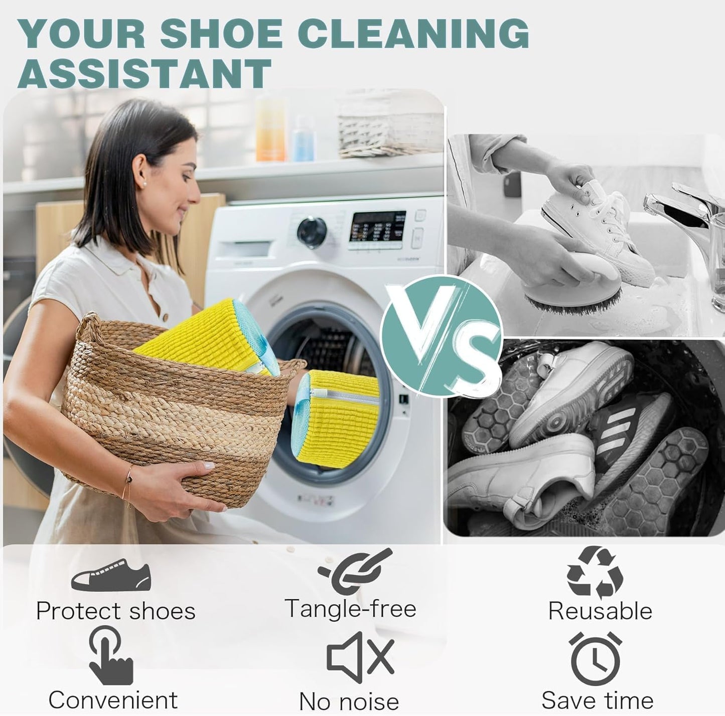 Shoe Washing Machine Bag,Laundry Shoe Bag for Washer and Dryer,Reusable Shoe Cleaning Bag for Sneakers,Tennis Shoes,With Self-locking Zipper, Microfiber Inside,Include Shoe Bag (Pro Grey - 1 Pack)