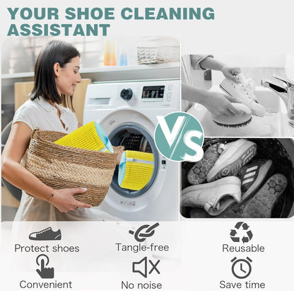 Shoe Washing Machine Bag,Laundry Shoe Bag for Washer and Dryer,Reusable Shoe Cleaning Bag for Sneakers,Tennis Shoes,With Self-locking Zipper, Microfiber Inside,Include Shoe Bag (Pro Grey - 1 Pack)