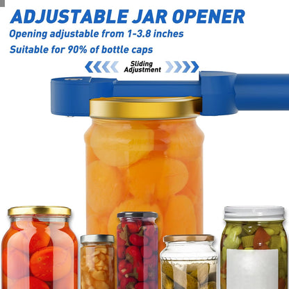 Jar Opener Bottle Opener for Seniors with Arthritis, Multi Retractable Magnetic Can Opener, Jar Grippers for Opening Jars, Kitchen Gadgets for Weak Hands and Senior Arthritis (Black)