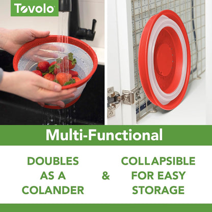 Tovolo Microwave Splatter Cover for Food, Large (Charcoal) - Collapsible & Vented Silicone Splatter Guard Lid - Microwave Plate & Dish Cover with Handle - BPA-Free Kitchen Gadget for Meal Prep