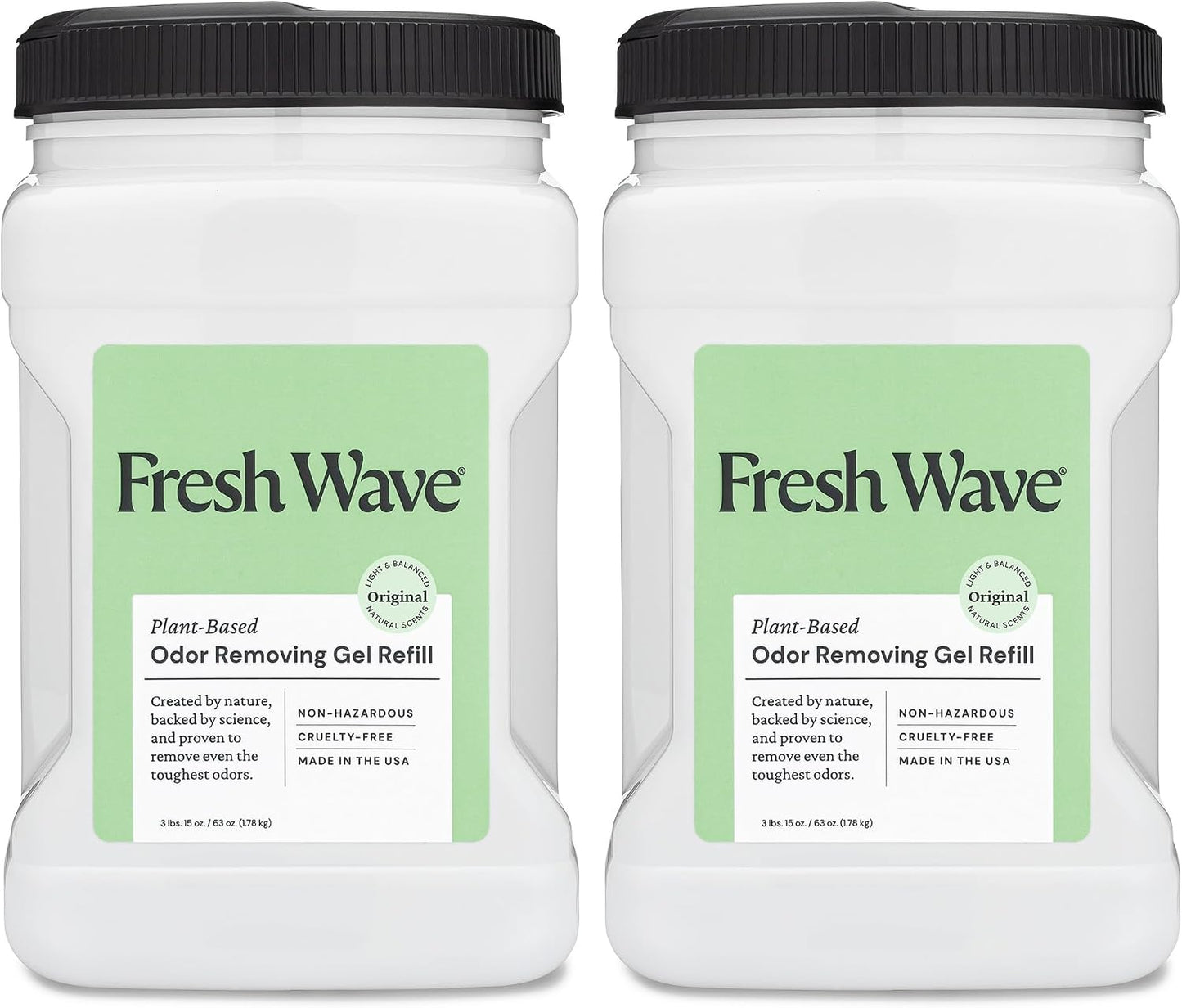 Fresh Wave Original Odor Eliminator Gel 3-Pk 7 oz - Air Freshener for Home | Plant-based essential oils. Lasts 15-30 days per jar. No plug-in needed. Pet-safe, closet and bathroom deoderizer.