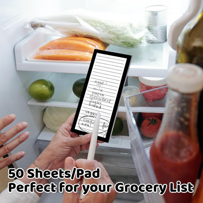 Thboxes 4 Pack Magnetic Note Pad for Fridge with Pen Holder, Totally 200 Sheets Grocery List Magnet Pad for Refrigerator Magnetic Shopping List Pad（Fruit Design） | Full-Back Magnet, 80Gsm FSC-certified Paper, School Office Home Supplies Grocery List