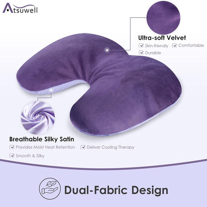 Sinus Mask Warm Compress for Face, Weighted Eye Mask 2 Packs | Heated Eye Mask for Dry Eyes, Microwavable Sinus Pressure Relief, Flaxseed Heating Pad for Face, Heat Cold Therapy
