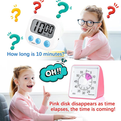 60-Minute Visual Timer for Kids, Management Classroom Timer, Green