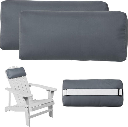 Headrest Pillow for Patio Chaise Lounge Chair, Outdoor Chaise Pillows with Adjustable Elastic Stripe Head Resting Pillows for Recliner Office Chair, Dark Blue 2 Pack