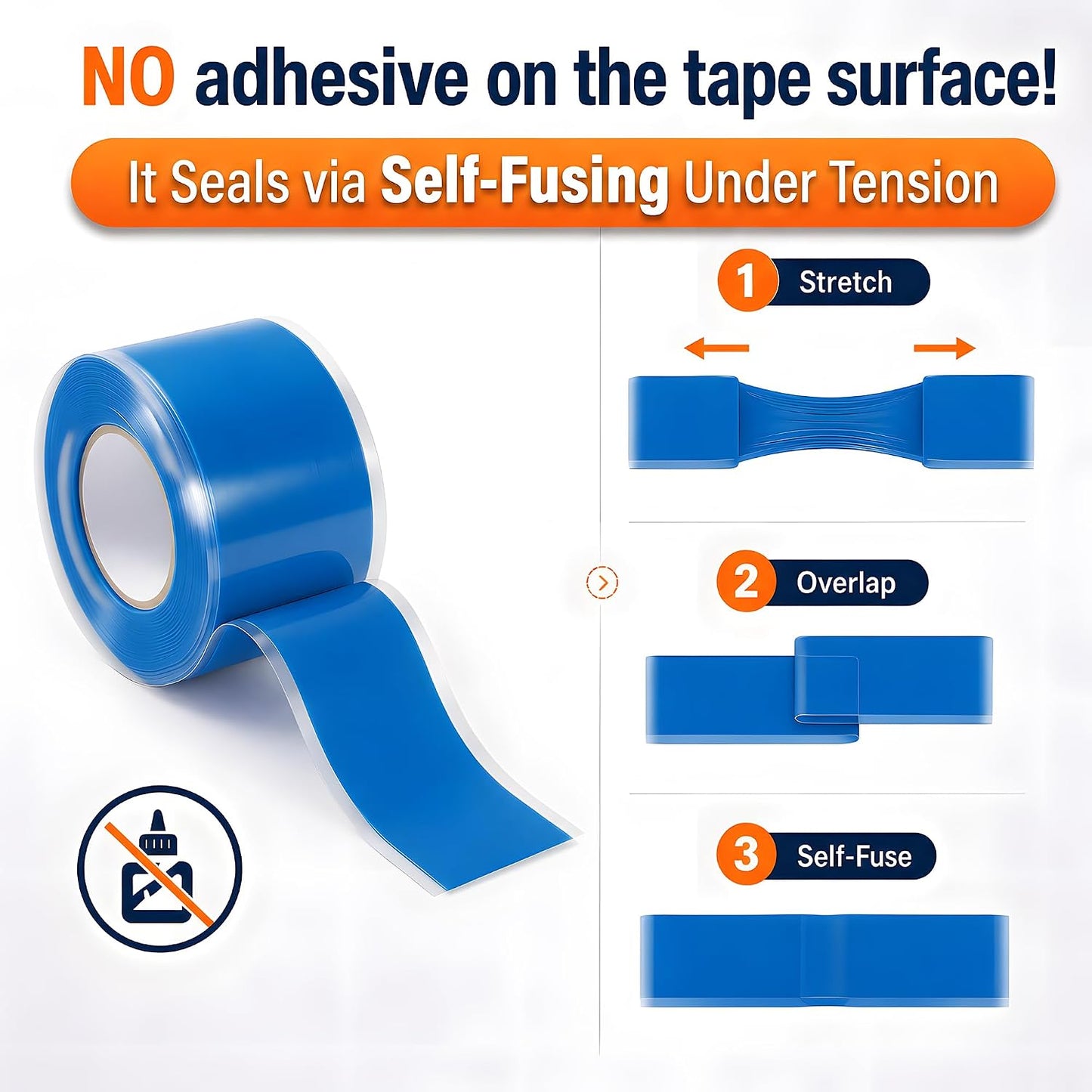 Self Fusing Silicone Tape 2 Rolls Flex Seal Tape 1 Inch x 10 Feet | Waterproof Hose Repair Tape, Silicone Rubber for Plumbing, Pipe Leak Seal, Rescue Tape, Outdoor Coax And Tool Fixation