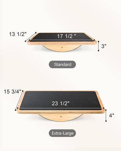 StrongTek Wooden Balance Board, Basic Rocker or Advanced 360° Wobble | Beginner-to-Advanced Options, Non-Slip Surface, Ankle Rehab, Physical Therapy, Core Stability and Balance Training