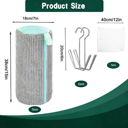 2PCS Shoes Washing Machine Bag Kit,Reusable Washing Shoes Bag,Include 1PC Shoes Dryer Bag and 2 Drying Racks,Laundry Shoes Bag with Durable Zipper for Sneakers and Canvas Shoes