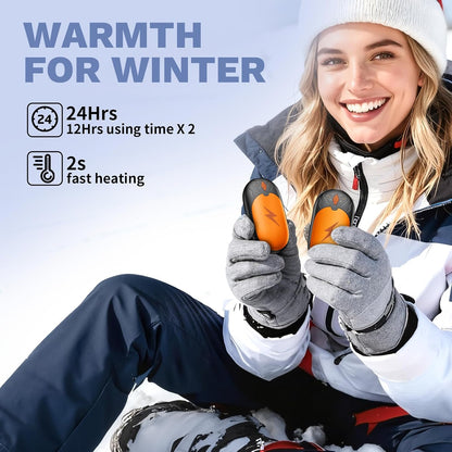 Hand Warmers Rechargeable 2 Pack, Electric Hand Warmer Up to 24Hrs, Wolf-Shape, Portable Reusable HandWarmer, Winter Gifts for Camping, Hunting, Fishing, Christmas
