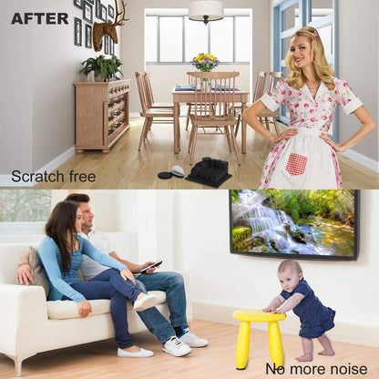 Felt Furniture Pads 300 Pieces, Furniture Pads for Hardwood Floors Black | Self-adhesive felt pads prevent scratches and noise, ideal for chair legs, suitable for hardwood floors and indoor furniture