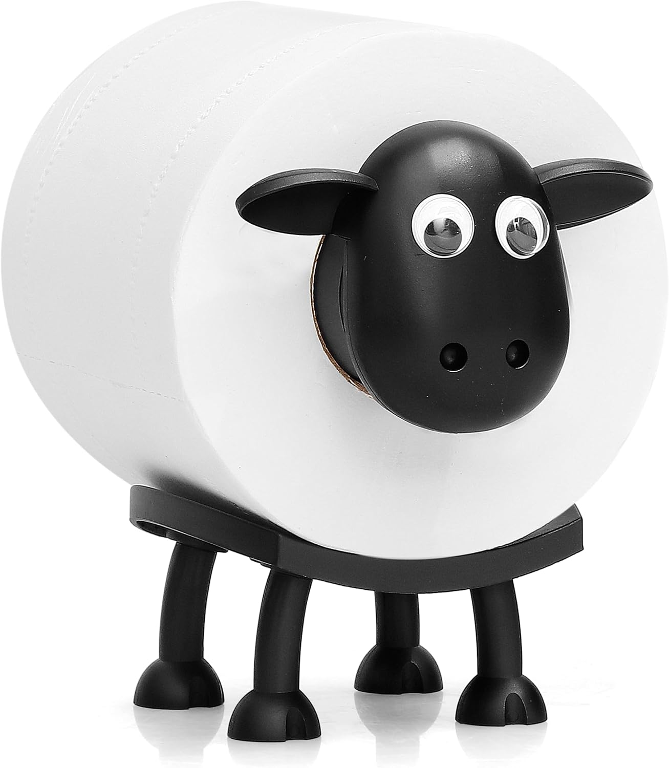 VELENTI Sheep Toilet Roll Holder - Funny Toilet Paper Holders Free Standing Cute Bathroom Decor - Premium 3D Printed Black Sheep Loo Rolls Holder - Hilarious Tissue Paper Roll Storage - Set of 3