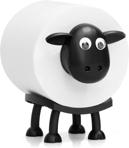 VELENTI Sheep Toilet Roll Holder - Funny Toilet Paper Holders Free Standing Cute Bathroom Decor - Premium 3D Printed Black Sheep Loo Rolls Holder - Hilarious Tissue Paper Roll Storage - Set of 3