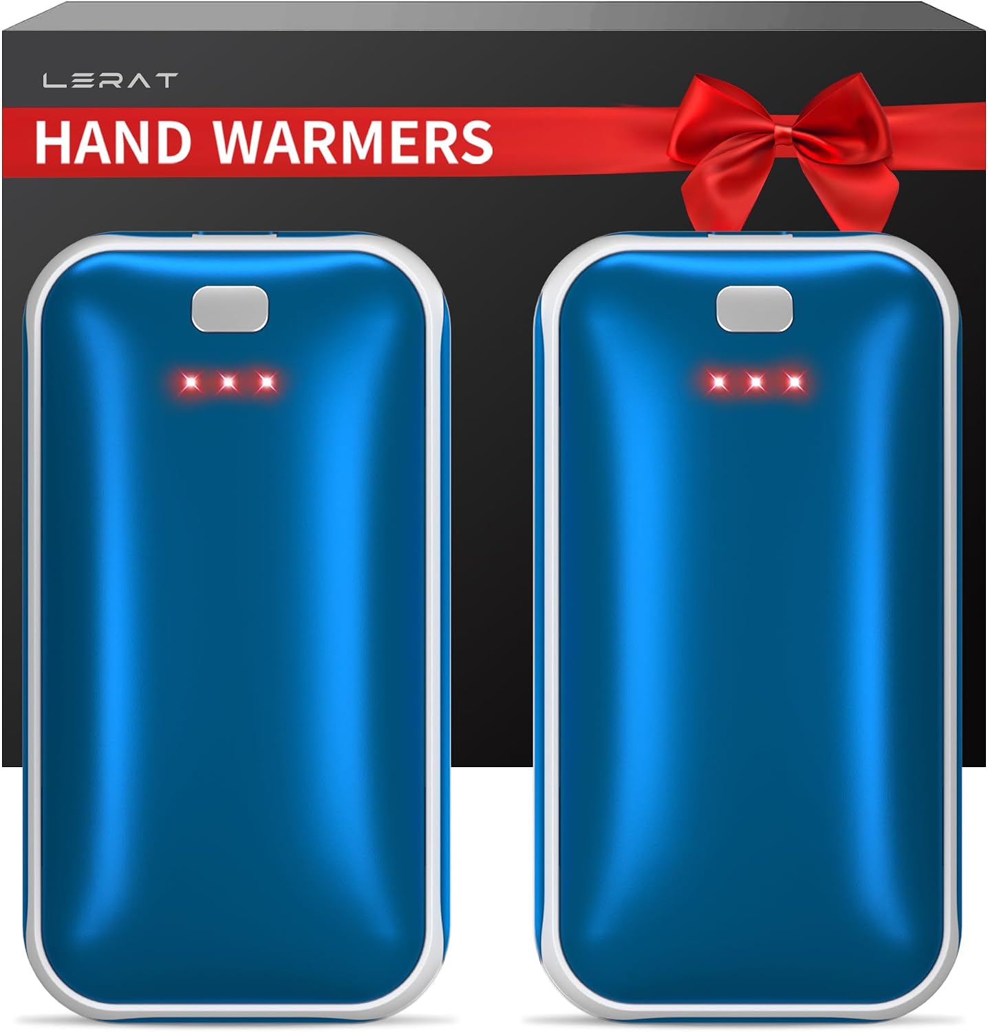 Lerat Hand Warmers Rechargeable 2 Pack, Portable Electric Hand Warmer Max 131℉, Reusable Slim Pocket Heater Handwarmers, Gifts for Men, Women, Outdoor, Golf, Camping, Hunting Essentials