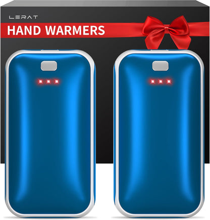 Lerat Hand Warmers Rechargeable 2 Pack, Portable Electric Hand Warmer Max 131℉, Reusable Slim Pocket Heater Handwarmers, Gifts for Men, Women, Outdoor, Golf, Camping, Hunting Essentials