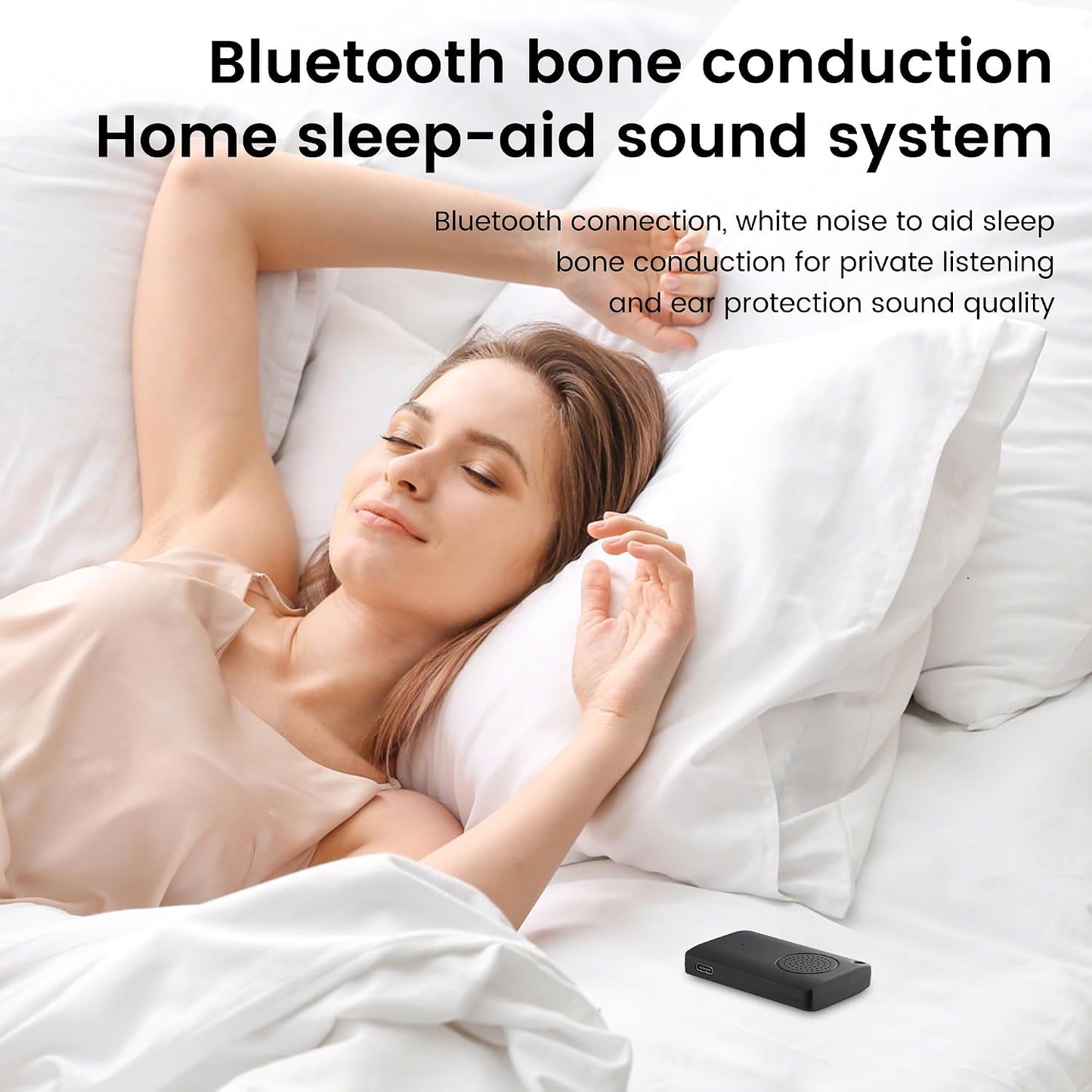 Sleep Pillow Speaker, New Bluetooth Pillow Speaker,Portable Bluetooth Under Pillow Speaker Black Noise，Timer Ultra-Thin Wireless Sleep Aid Headphones and Deep Sleep