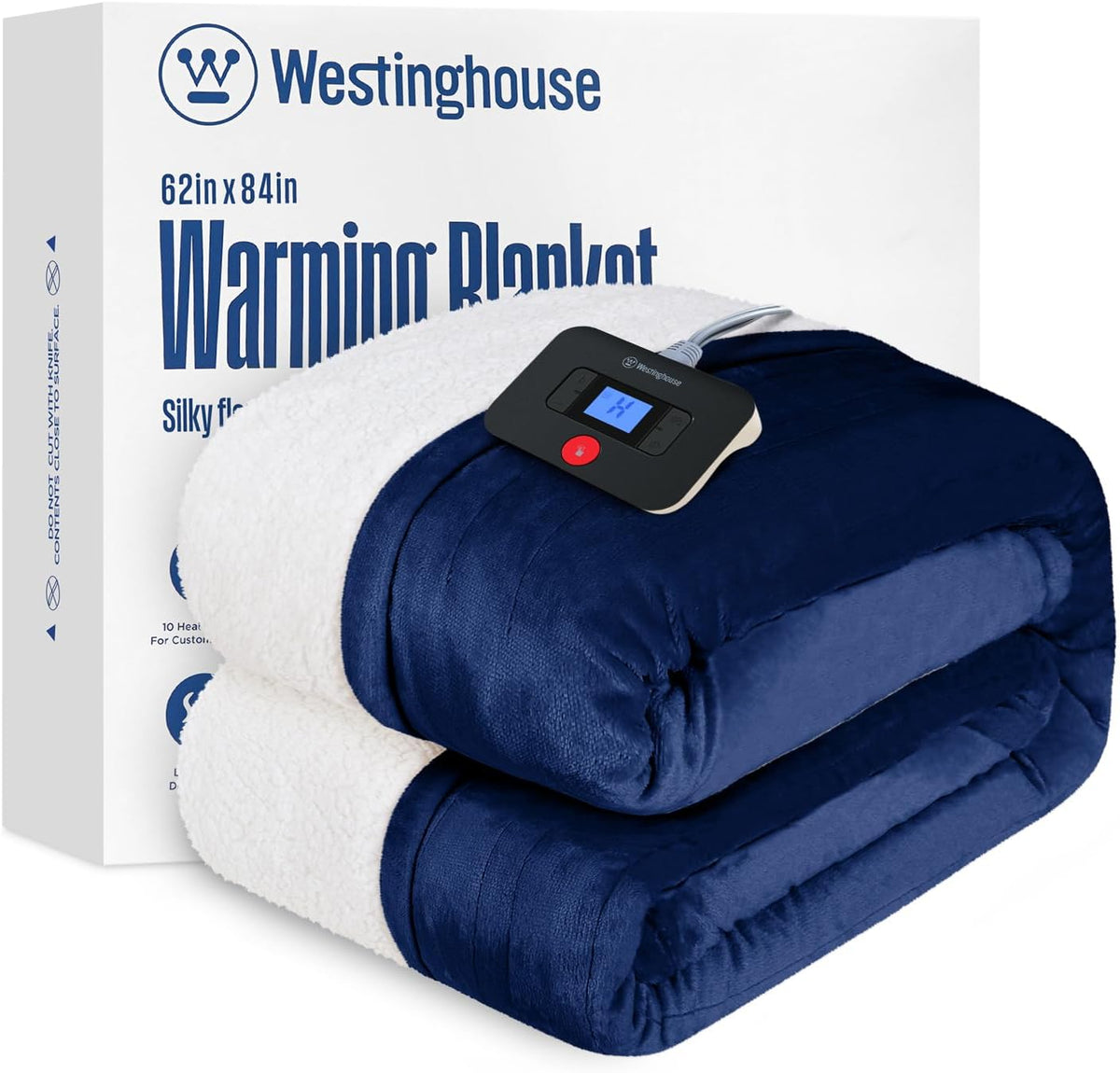 Westinghouse Heated Throw Blanket, 50"x60", Charcoal, ETL Certified