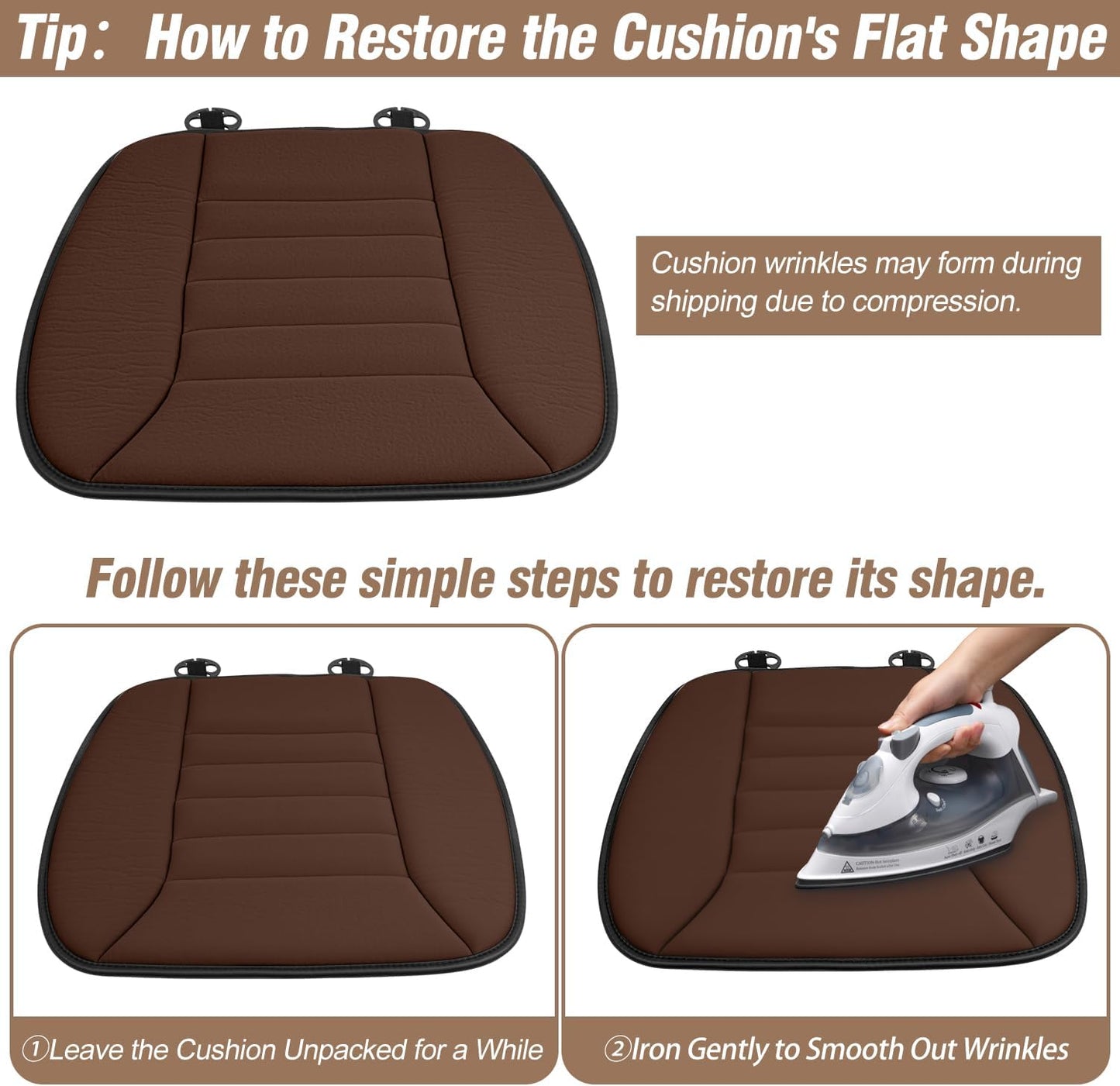 Car Seat Cushion Pad 1.2" Thick Comfort Seat Protector for Car Driver Seat Office Chair Home Use Memory Foam Seat Cushion with Non Slip Bottom, 20'' x 18.5'', Black